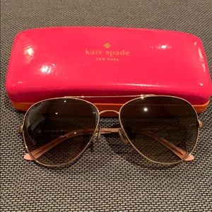 Kate Spade Aviator Sunglasses with Case and Cloth